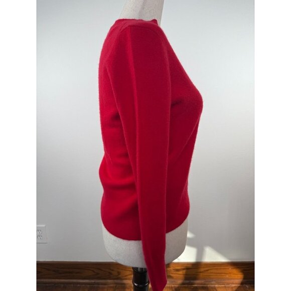 J.Crew Red XS Cashmere Crewneck Sweater Classic Fit Lightweight & Soft - Picture 2 of 5